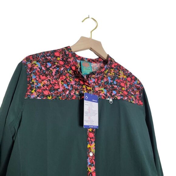 Without Walls Jacket Size Small Floral Snap Button Up Green - Picture 2 of 7
